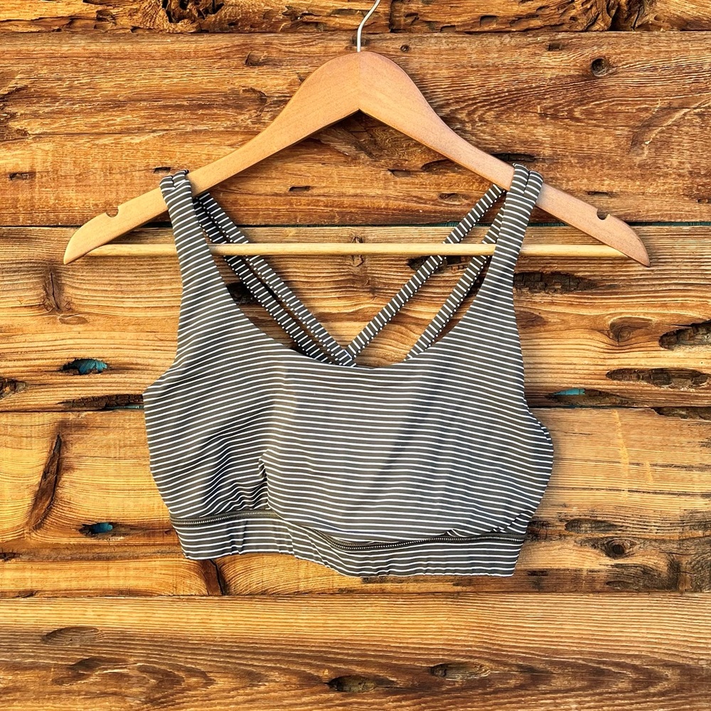 LULULEMON | Olive Green Striped Sports Bra 8